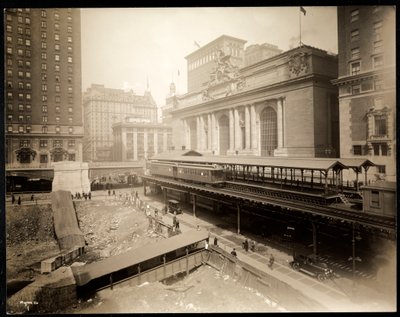 Excavation Site at 42nd Street and Park Avenue, New York, c.1920 by Byron Company